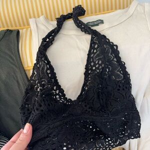 Black Lace Halter Bralette